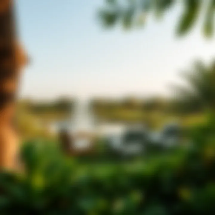 Serenity in Nature: A Picnic Oasis Lush greenery at a picnic spot in Dubai