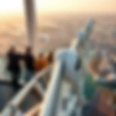 Experiencing the Heights at Ain Dubai Visitors enjoying the panoramic views from Ain Dubai
