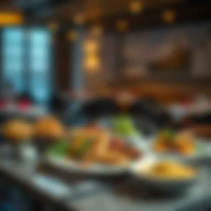 Culinary Delights of Al Hudayriat Island A selection of gourmet dishes served at a restaurant on Al Hudayriat Island