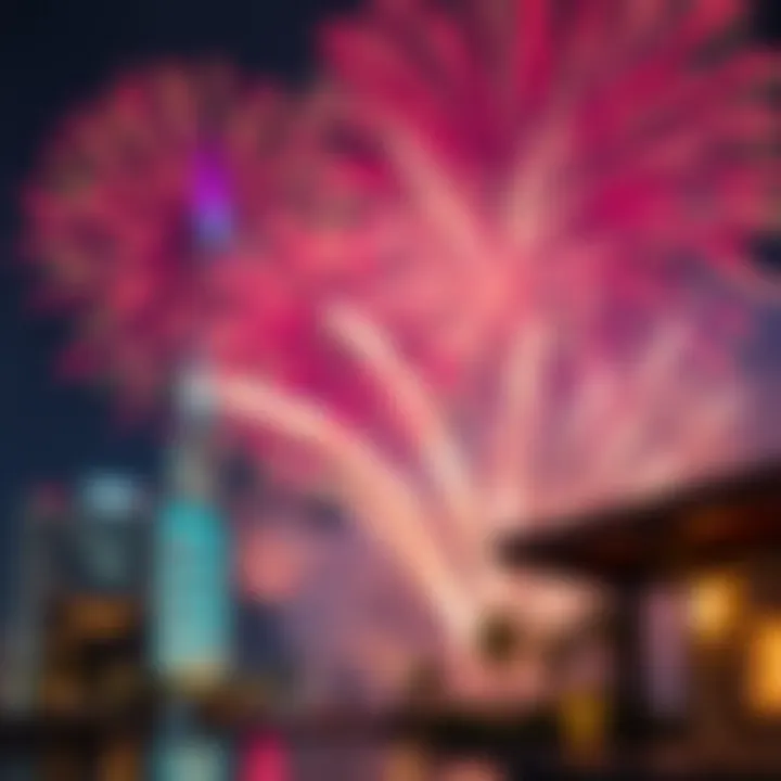 Artistic representation of fireworks bursting in vibrant colors