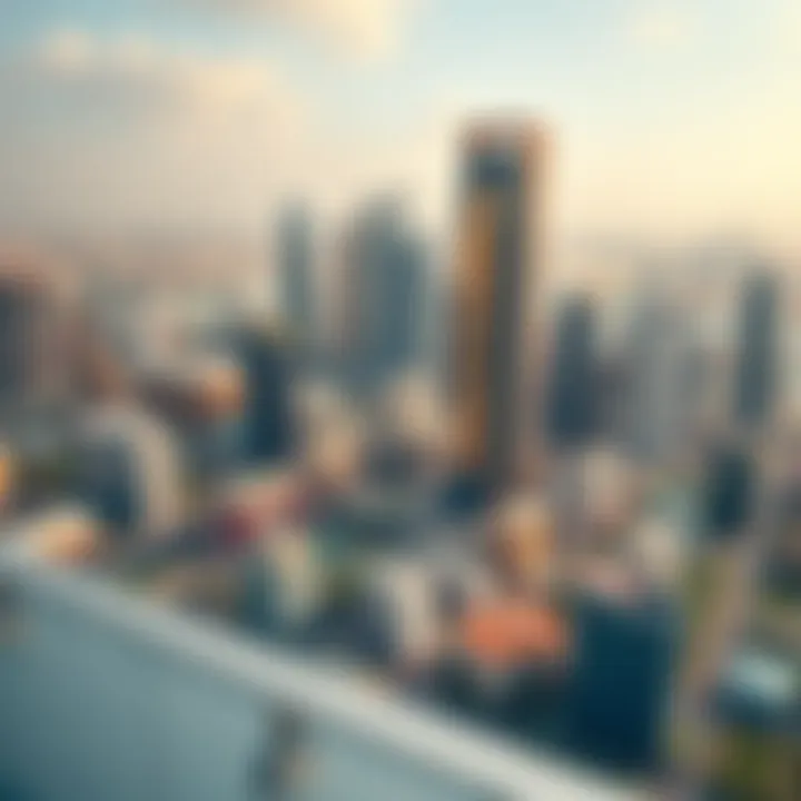 Vibrant urban landscape surrounding Garden City Tower