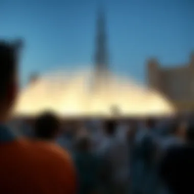 Audience Captivated by the Fountain Performance Crowd enjoying the fountain show
