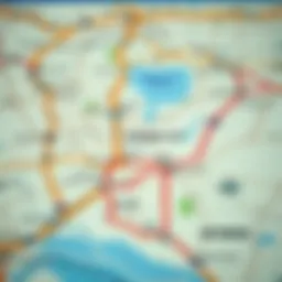 Map of Shakhbout City bus routes