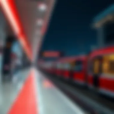 Dubai Red Line Metro Station Locations Detailed map of the Dubai Red Line Metro showcasing station locations