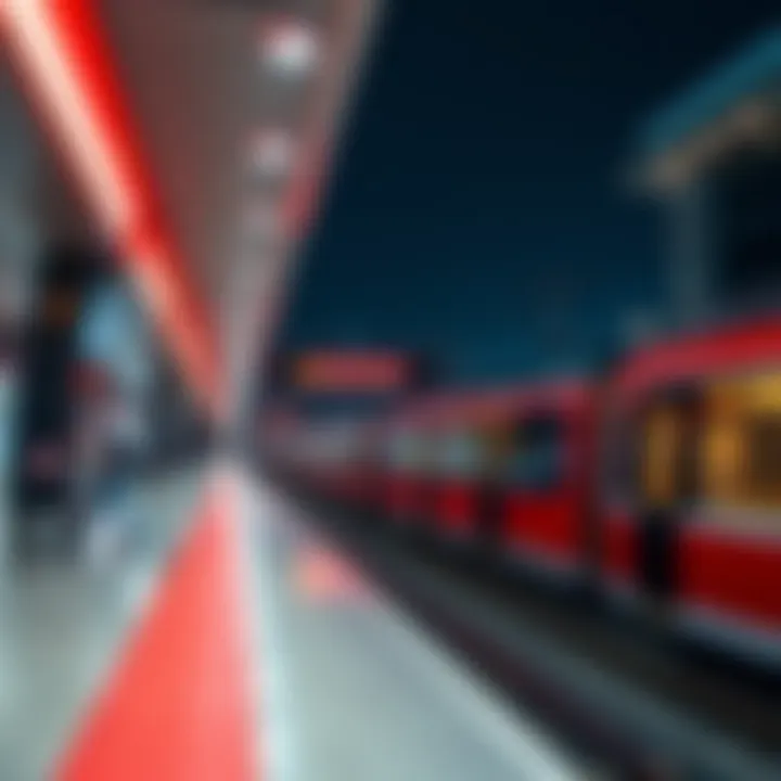 Dubai Red Line Metro Station Locations Detailed map of the Dubai Red Line Metro showcasing station locations