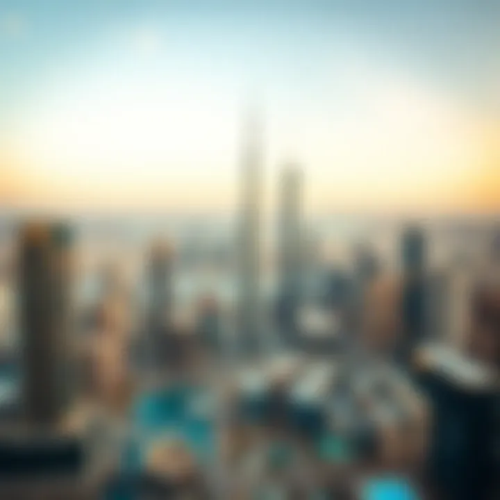 Panoramic view of the Dubai skyline from the Conrad Office Tower