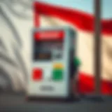 Diesel fuel pump with UAE flag background