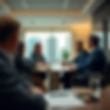 Investment Strategies Discussion at Cushman & Wakefield Cushman & Wakefield team discussing investment strategies in a conference setting