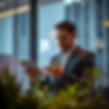 Market Insights and Analysis A businessman analyzing real estate market trends on a digital tablet