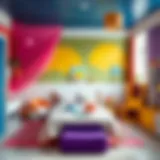 Colorful and playful children's room interior