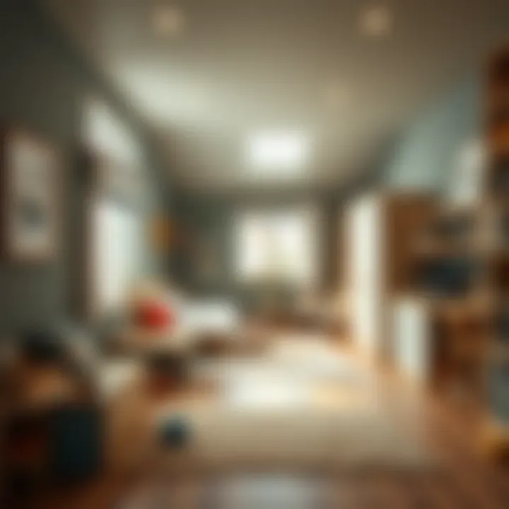 Creative play area in a children's bedroom