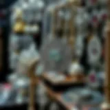 Intricate Silver Jewelry in Dubai Market Intricate silver jewelry displayed in a vibrant Dubai market