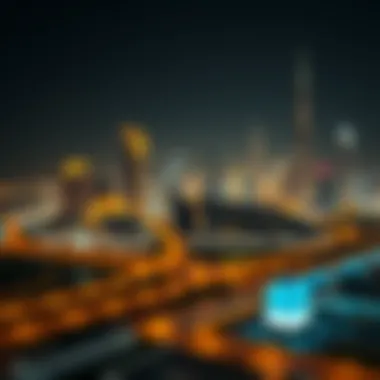 Dubai's Skyline Illuminated During Ramadan Stunning skyline of Dubai during Ramadan evenings