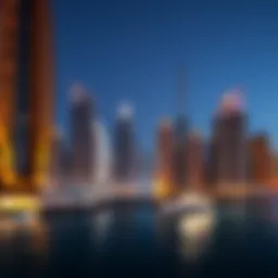 Panoramic view of Dubai Marina skyline showcasing luxury apartments