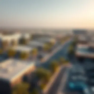 Aerial view of Dubai showcasing parking spaces