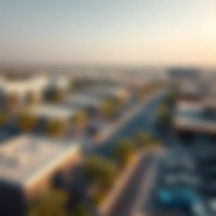 Aerial view of Dubai showcasing parking spaces