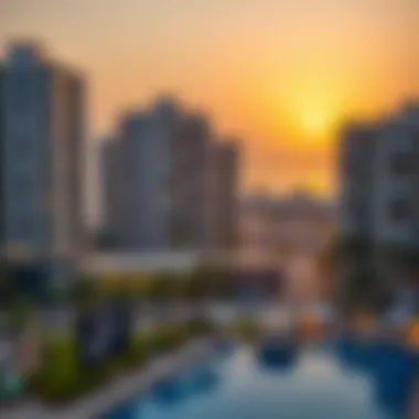 Scenic Views from Ajman's Apartments A scenic view of Ajman beach with nearby residential buildings