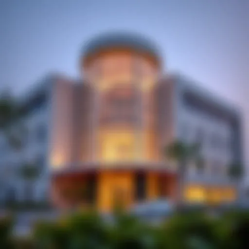 Exterior view of the Al Zarooni Business Center showcasing its modern architecture