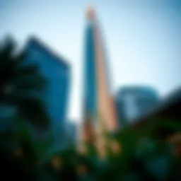 Architectural view of Aspect Tower showcasing its unique design