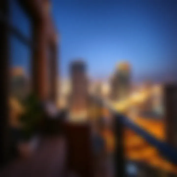 Stunning skyline view from a hotel balcony