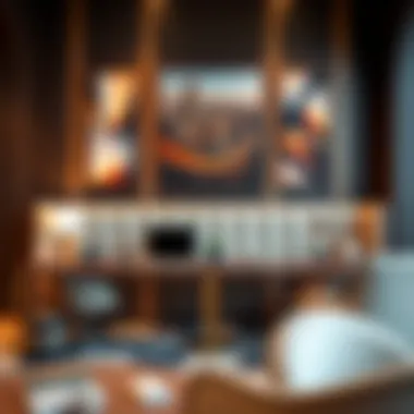 Elegant Workspace Setup Elegant workspace setup in a Dubai business lounge