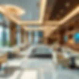 Luxurious business lounge interior with modern design