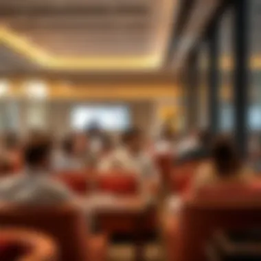 Professional Networking in a Business Lounge Professional networking event taking place in a business lounge