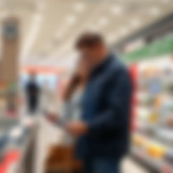 Customer engaging with a digital shopping assistant