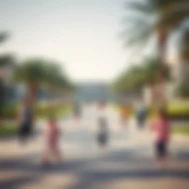 Community Recreation in Al Nahda's Parks A serene park in Al Nahda with families enjoying recreational activities