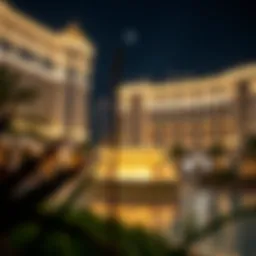 Stunning view of Fontaine Dubai illuminated at night