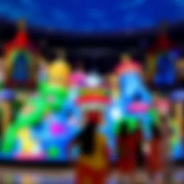 Cultural Interactive Display at Dubai Mall Colorful interactive display in Dubai Mall showcasing cultural heritage.