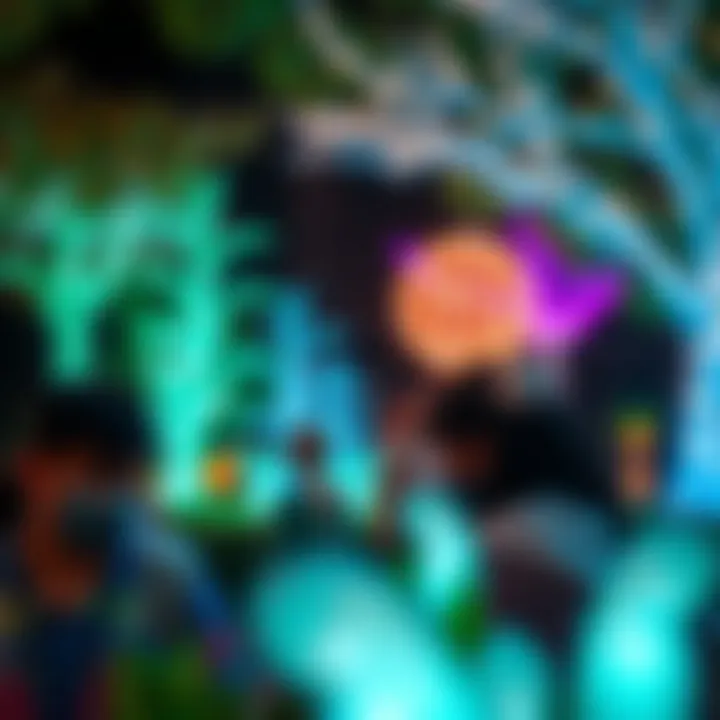 Enchanted Evenings: Experience in a Glow Garden Visitors enjoying the enchanting atmosphere of a glow garden during an event