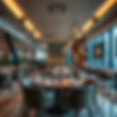 Contemporary Iftar Dining Ambiance Modern restaurant ambiance perfect for iftar