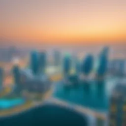 Stunning panoramic view of Jumeirah Lake Towers skyline