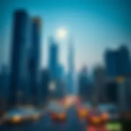 View of iconic skyscrapers in Dubai