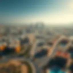 Aerial view of Muwaileh showcasing urban development