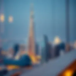 Stunning skyline of Dubai with iconic Burj Khalifa in view
