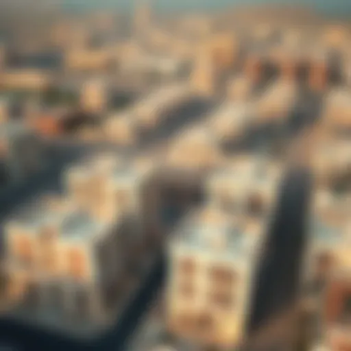 Aerial view of Al Rigga showcasing partition rental buildings