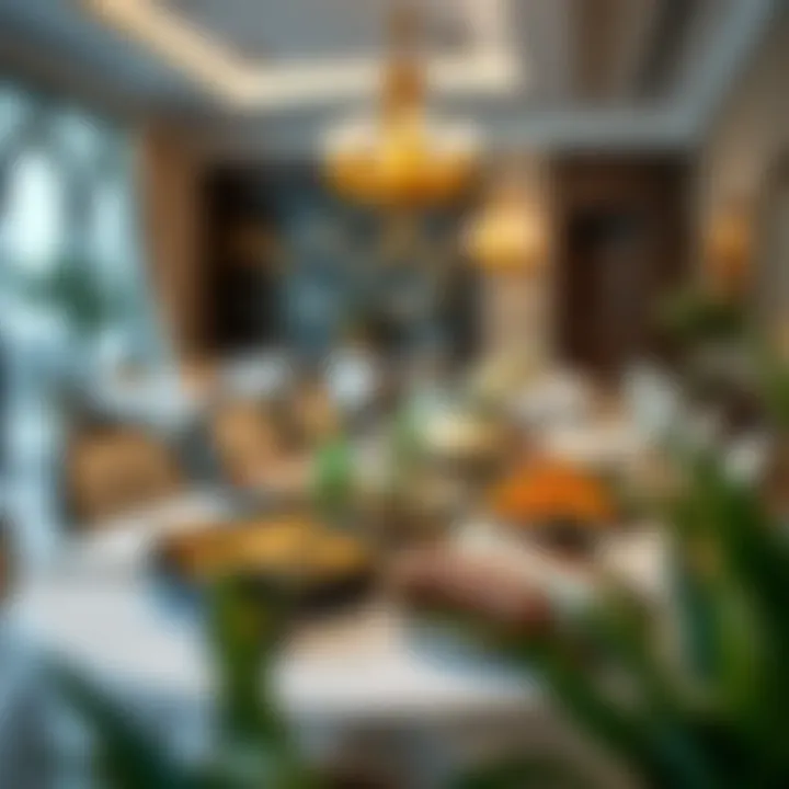 Elegant Iftar Dining Experience An elegant dining setting ready for Iftar, featuring traditional dishes that reflect cultural heritage.