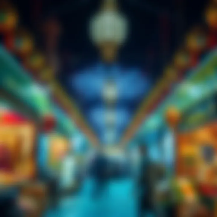 Vibrant Market Scene during Ramadan A vibrant market scene during Ramadan showcasing traditional decorations and festive lights.