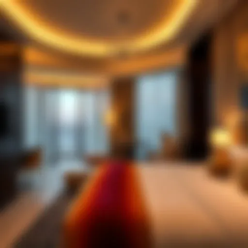 Luxurious hotel room with modern decor in Deira