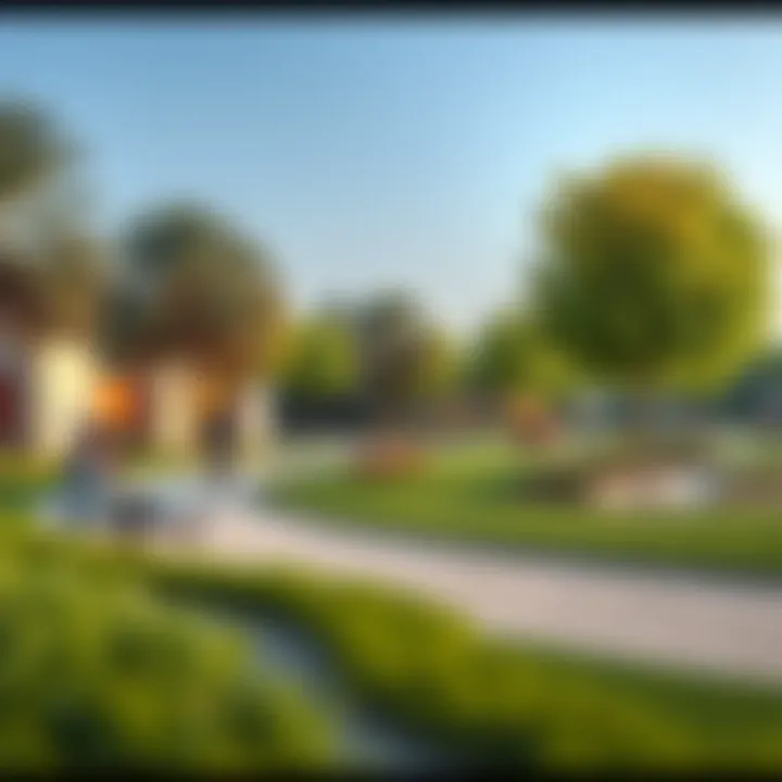 Community park with families enjoying leisure activities