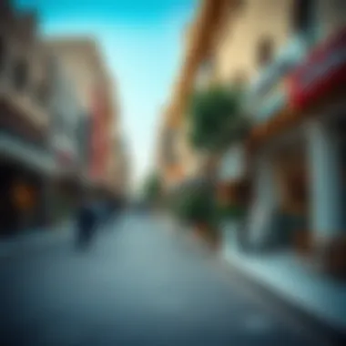 Street Scene in Sharjah Rahmaniya Vibrant street scene showcasing local shops and cafes