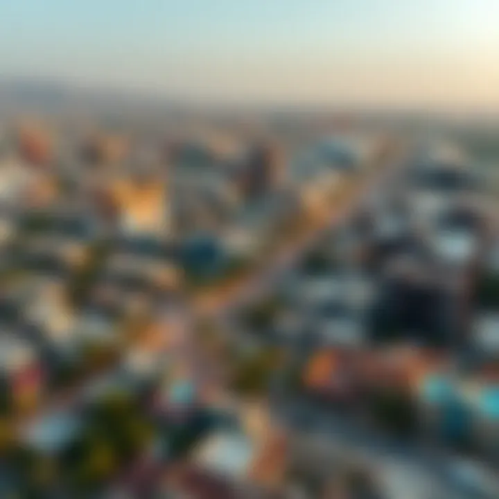 Vibrant Community of Al Nahda An aerial view of Al Nahda, highlighting its vibrant community and urban landscape.