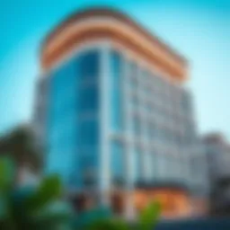 Exterior view of the Al Zarooni Building showcasing its unique architectural design