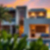 Modern Architectural Splendor Luxurious villa exterior showcasing modern architecture