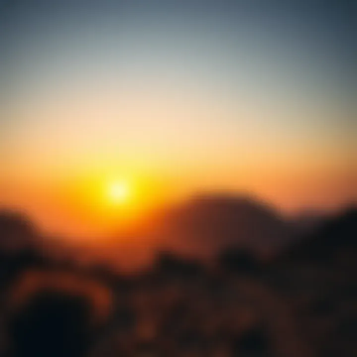 Enchanting Sunset Over the Trail Sunset illuminating the Hatta Hiking Trail