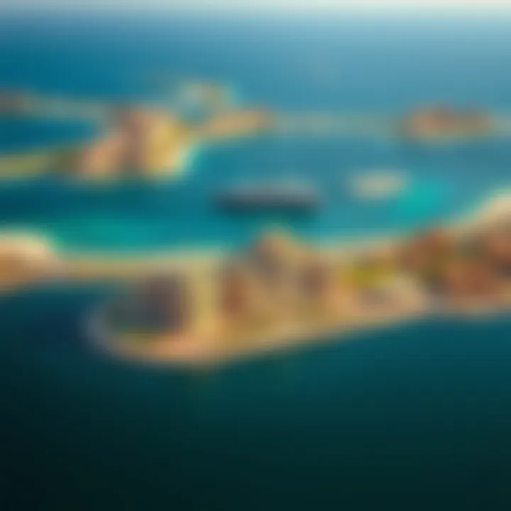 Aerial Perspective of Al Marjan Island Aerial view of Al Marjan Island highlighting the Pacific Building's strategic location