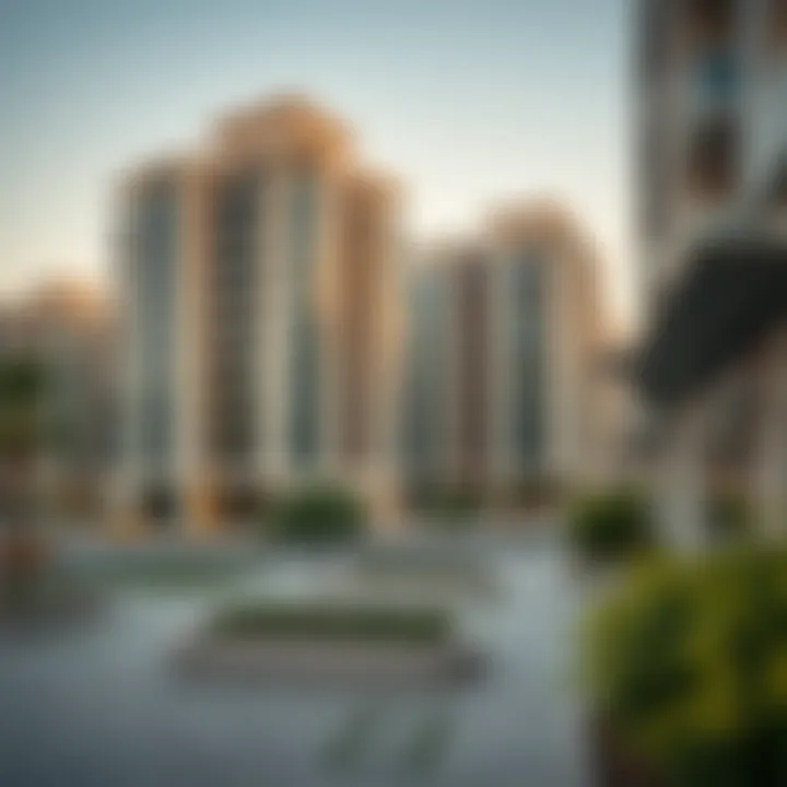 Residential Buildings in Town Square Modern residential buildings in Town Square reflecting Nshama's urban vision