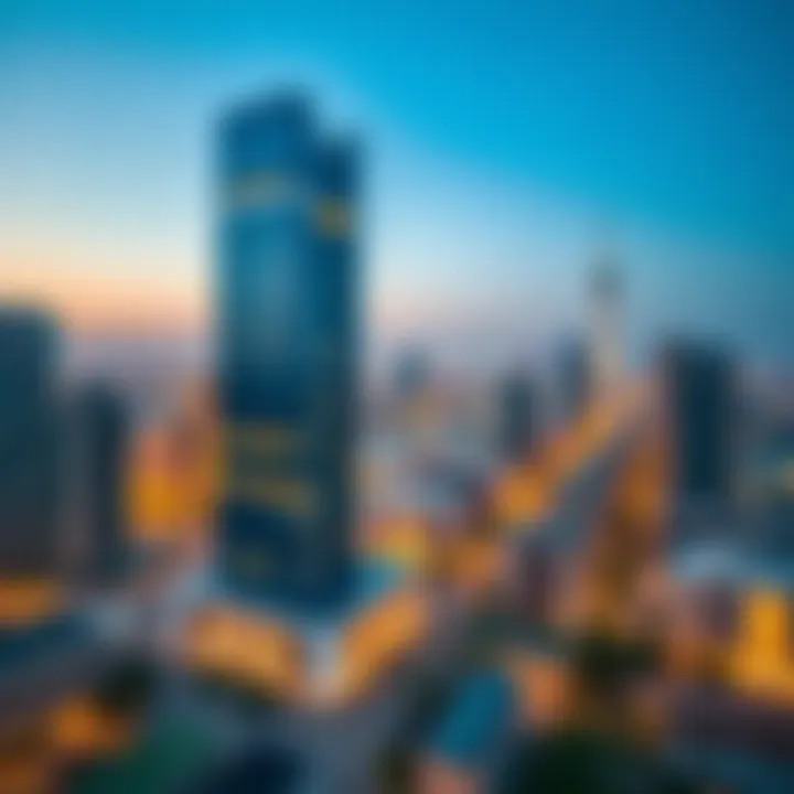 Urban landscape surrounding the Festival Office Tower emphasizing its impact on the community